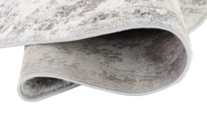 Alfombra Valley Redonda Gris Oscuro Vintage Borde