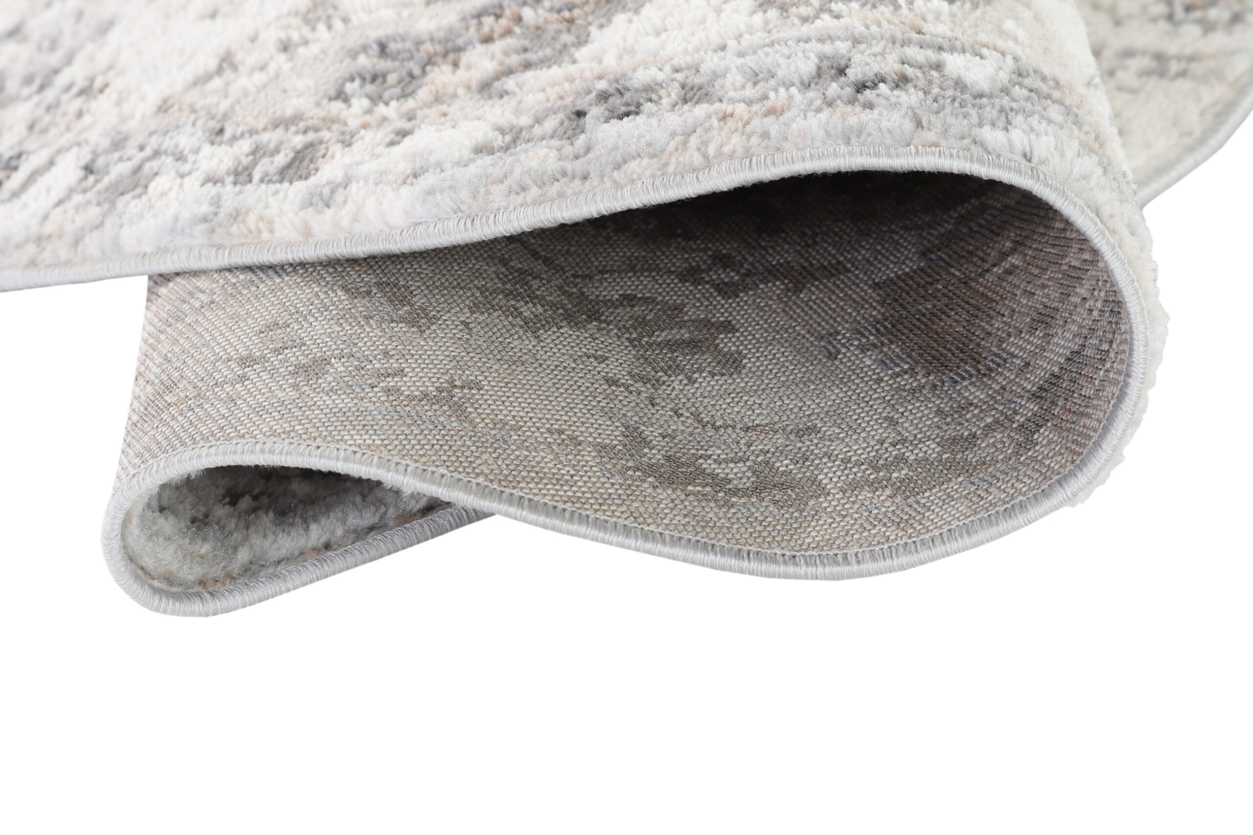 Alfombra Valley Redonda Gris Oscuro Vintage Borde