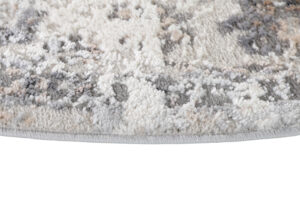 Alfombra Valley Redonda Gris Oscuro Vintage Borde