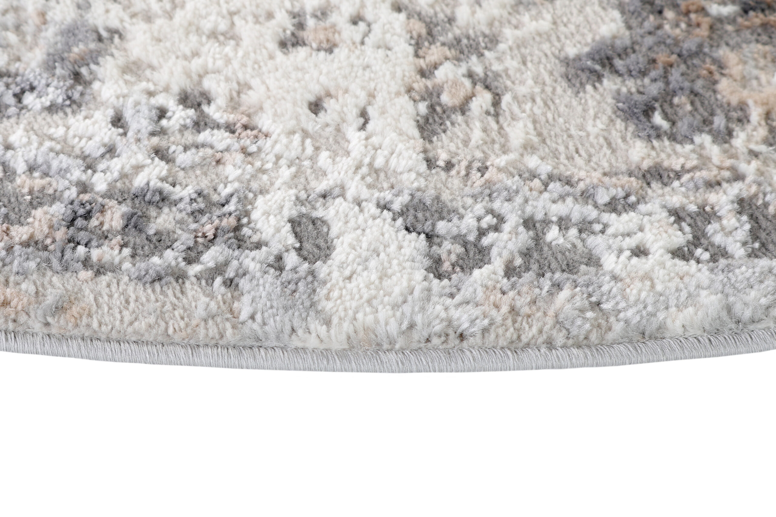 Alfombra Valley Redonda Gris Oscuro Vintage Borde