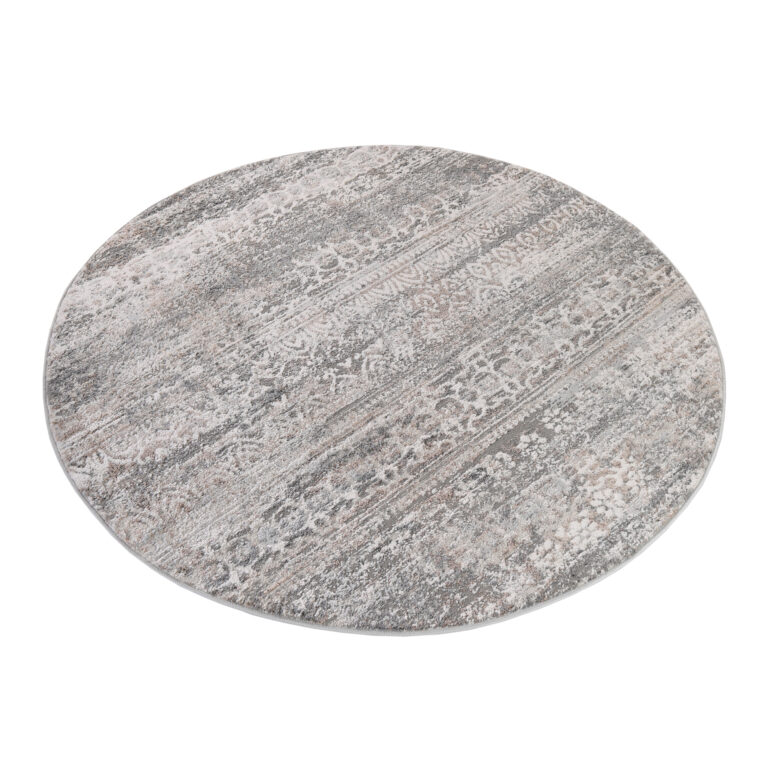 Alfombra Valley Redonda Gris Vintage Floral