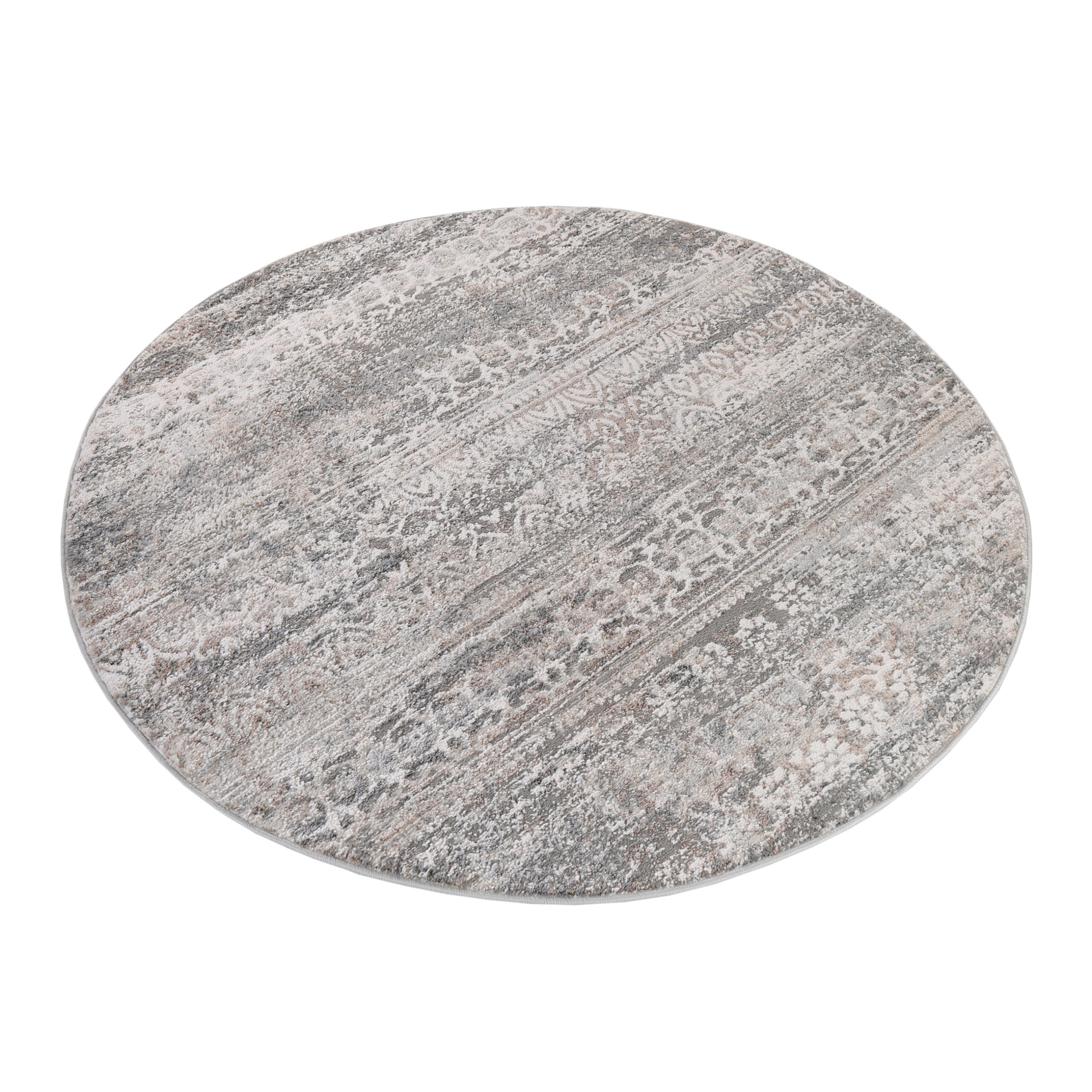 Alfombra Valley Redonda Gris Vintage Floral