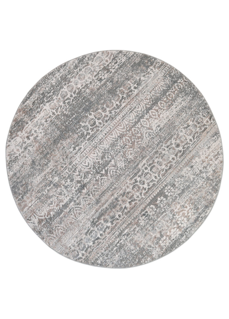 Alfombra Valley Redonda Gris Vintage Floral