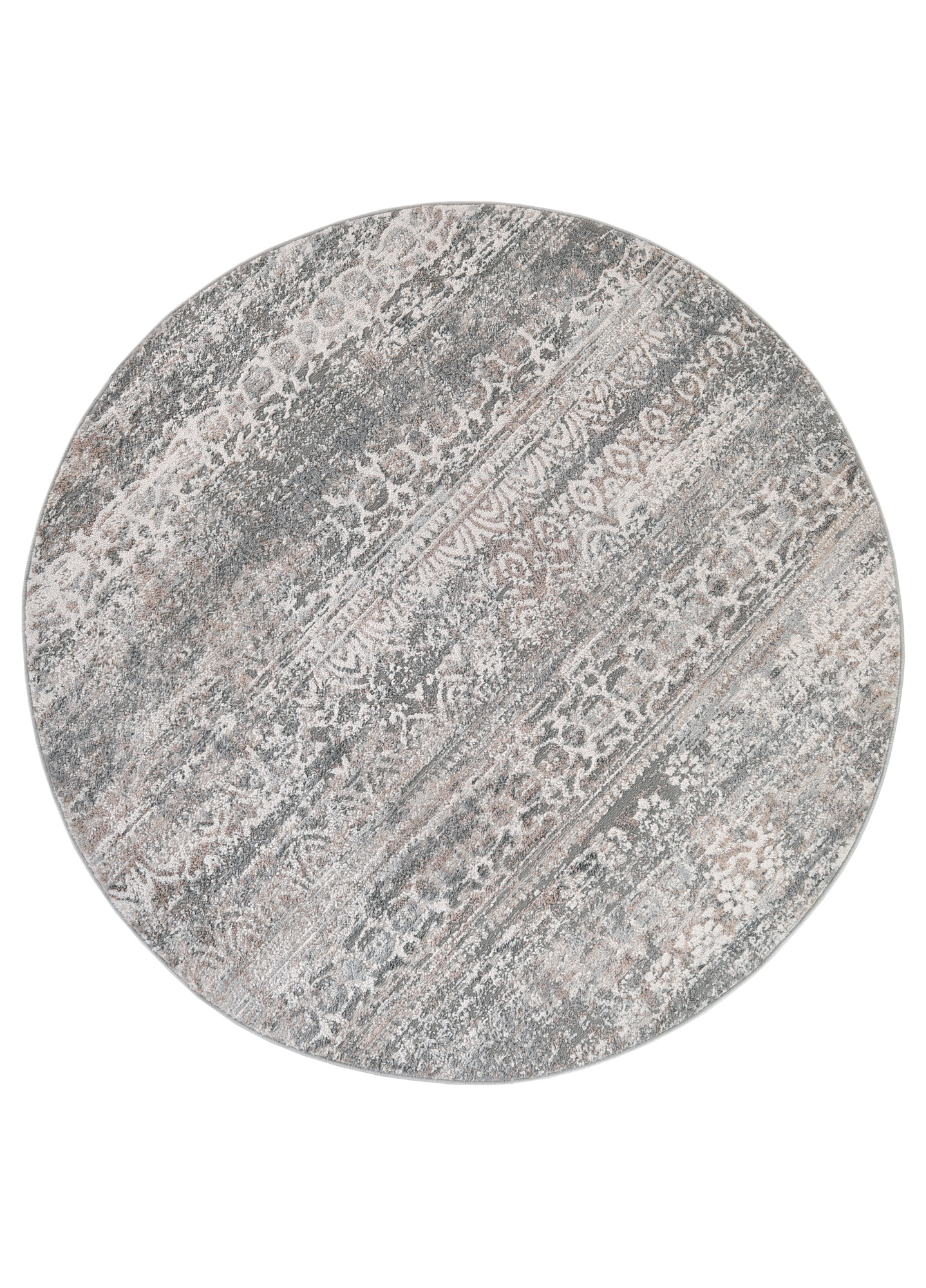 Alfombra Valley Redonda Gris Vintage Floral