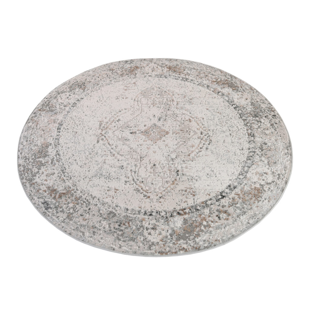 Alfombra Valley Redonda Gris Ornamental Vintage