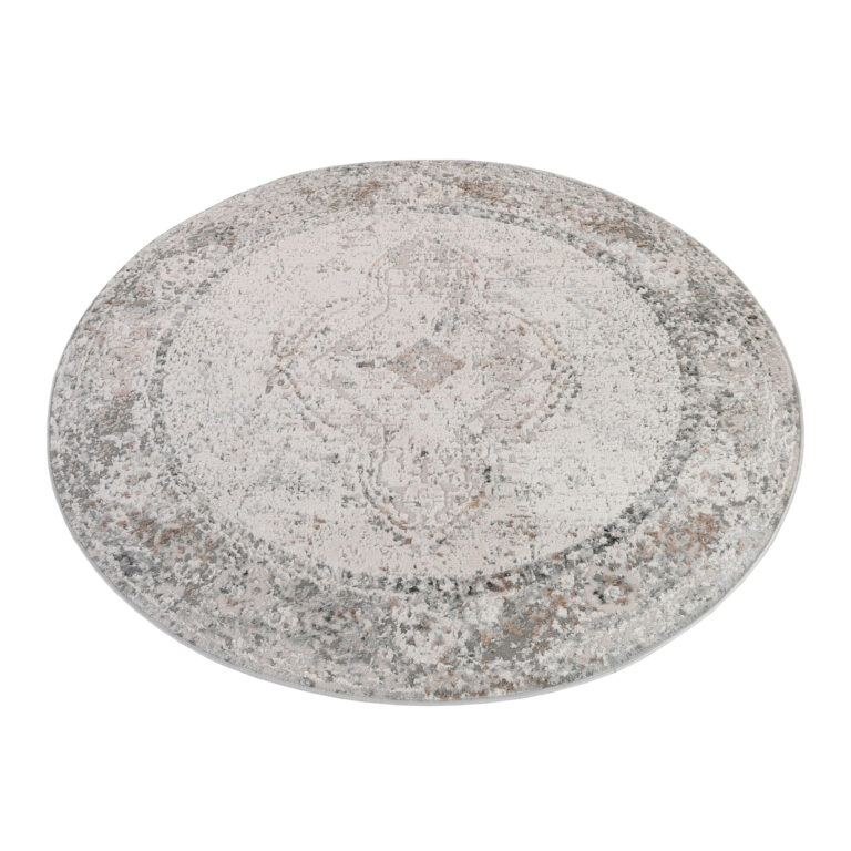 Alfombra Valley Redonda Gris Ornamental Vintage