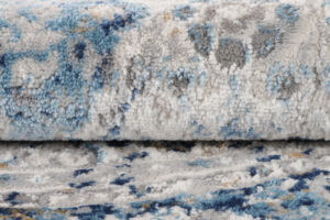 Alfombra Valley Redonda Gris Azul Ornamental Vintage
