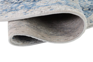 Alfombra Valley Redonda Gris Azul Ornamental Vintage