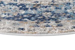 Alfombra Valley Redonda Gris Azul Ornamental Vintage