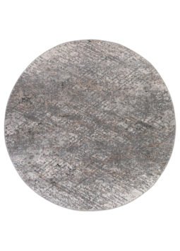 Alfombra Valley Redonda Gris Oscuro Abstracto Líneas