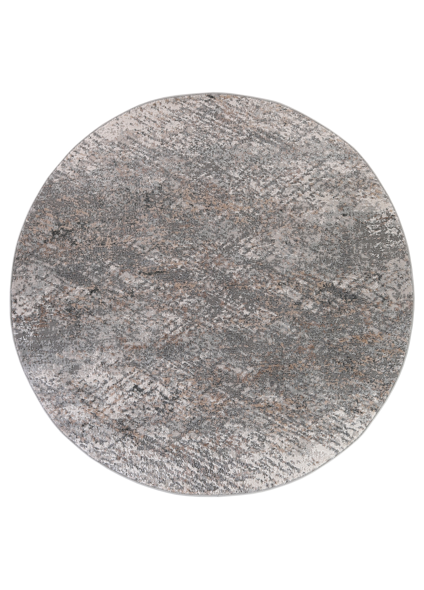 Alfombra Valley Redonda Gris Oscuro Abstracto Líneas