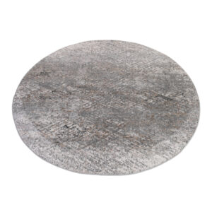 Alfombra Valley Redonda Gris Oscuro Abstracto Líneas