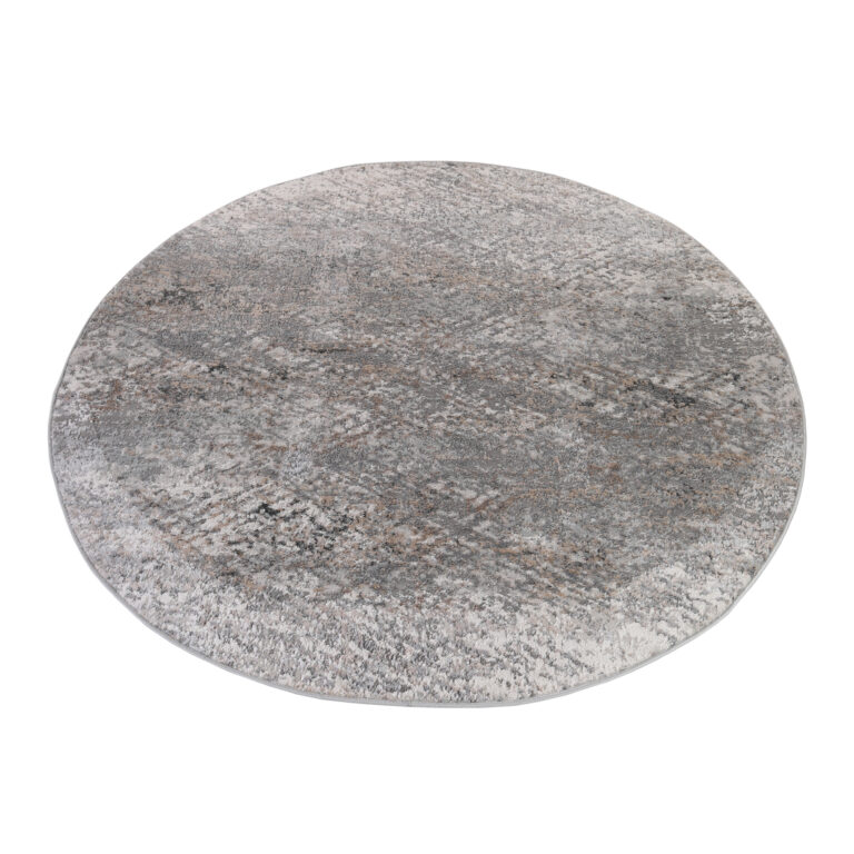 Alfombra Valley Redonda Gris Oscuro Abstracto Líneas
