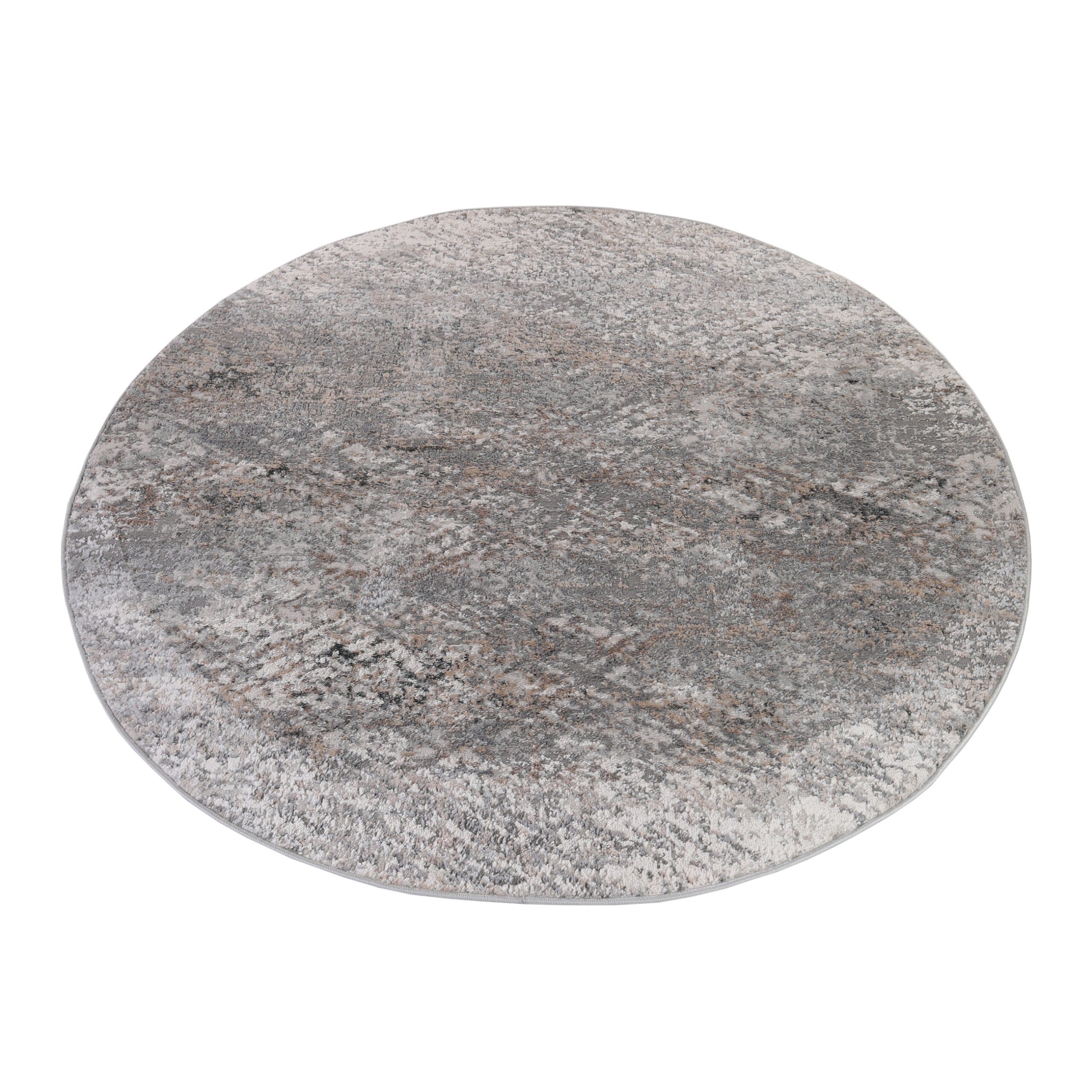 Alfombra Valley Redonda Gris Oscuro Abstracto Líneas