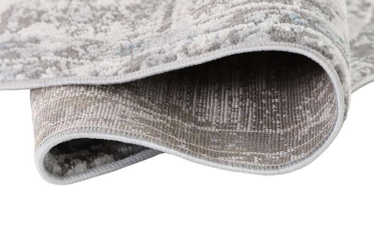 Alfombra Valley Redonda Gris Azul Vintage Floral