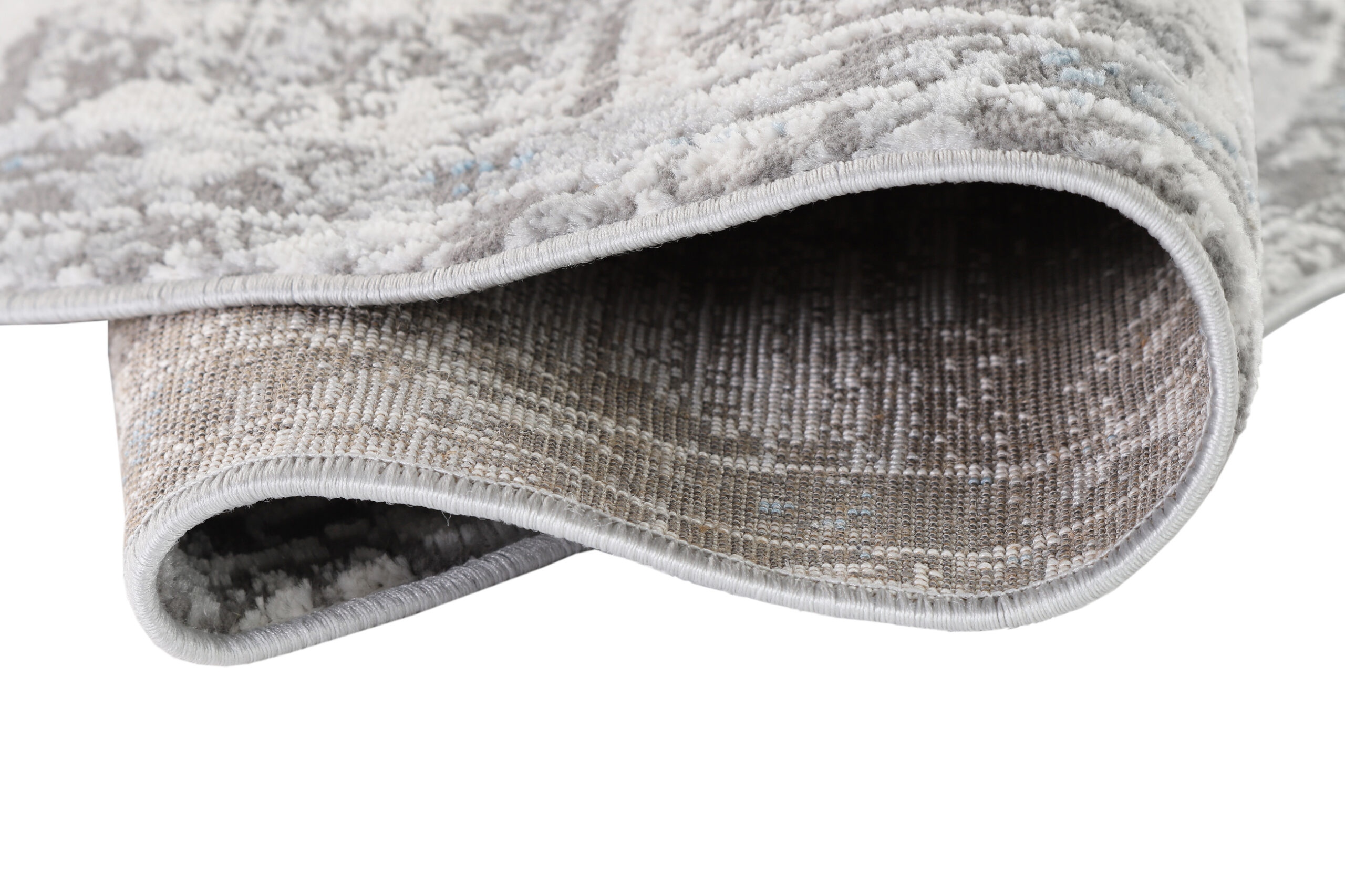 Alfombra Valley Redonda Gris Azul Vintage Floral