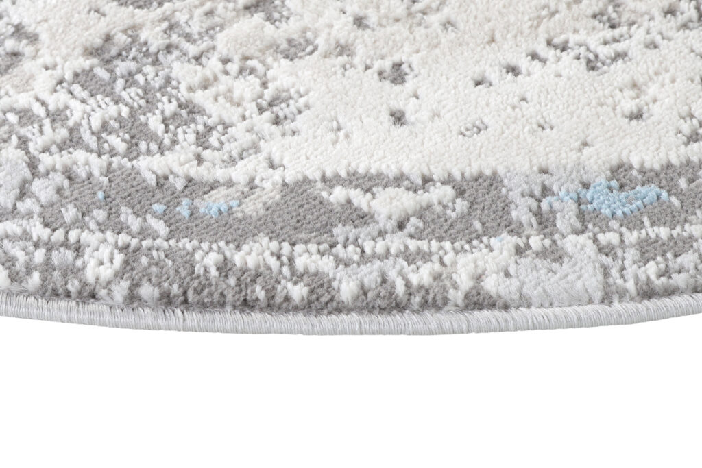 Alfombra Valley Redonda Gris Azul Vintage Floral