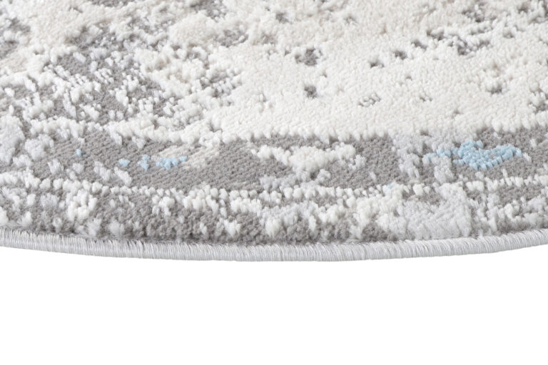 Alfombra Valley Redonda Gris Azul Vintage Floral