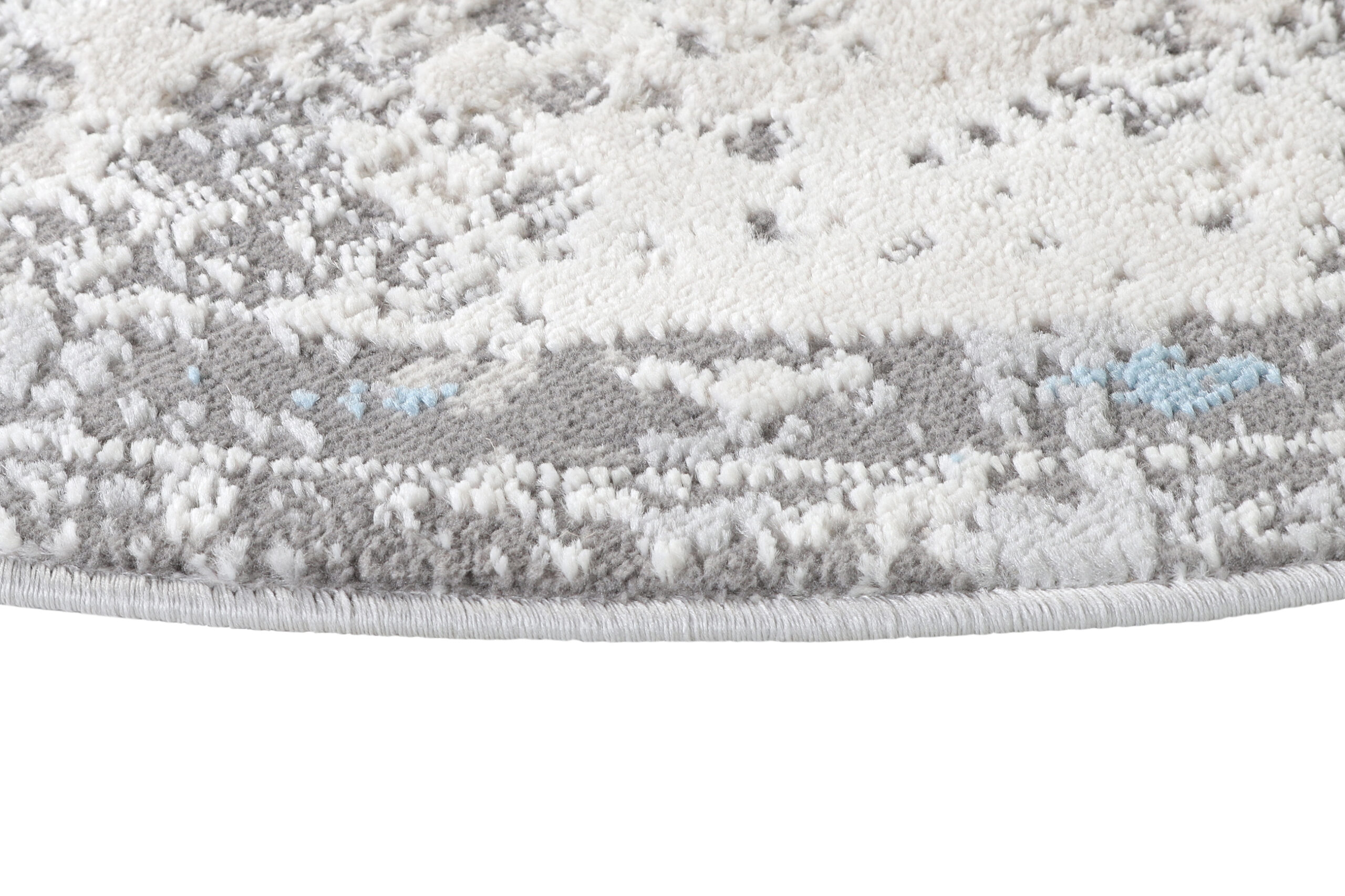 Alfombra Valley Redonda Gris Azul Vintage Floral