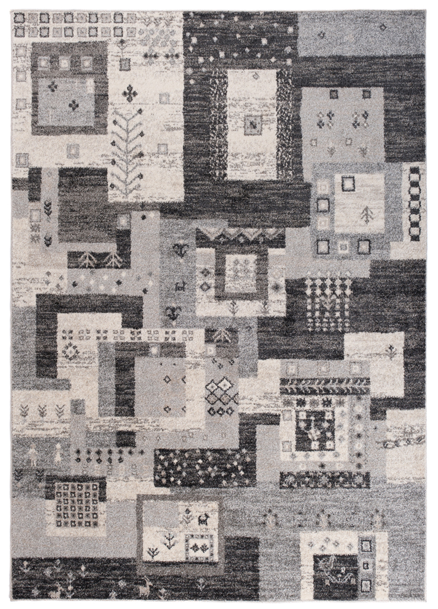 Alfombra Sari Antracita Étnico