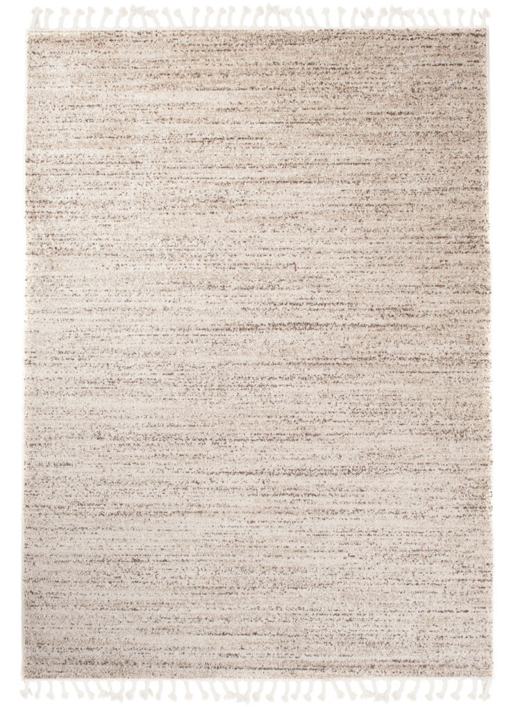 Alfombra Sari con Flecos Crema Oscuro