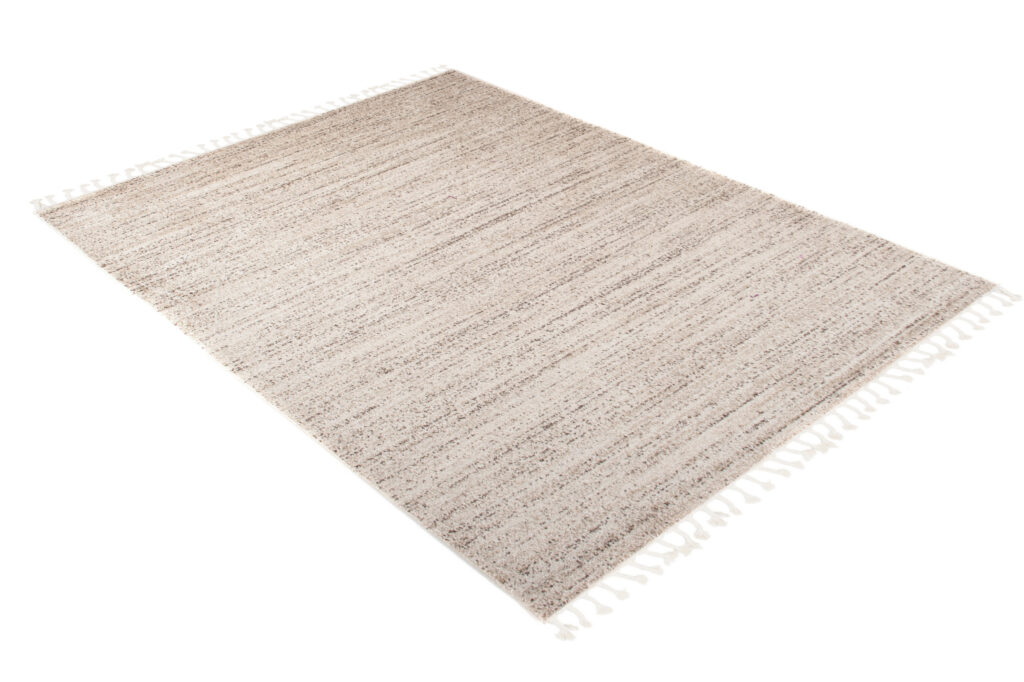 Alfombra Sari con Flecos Crema Oscuro