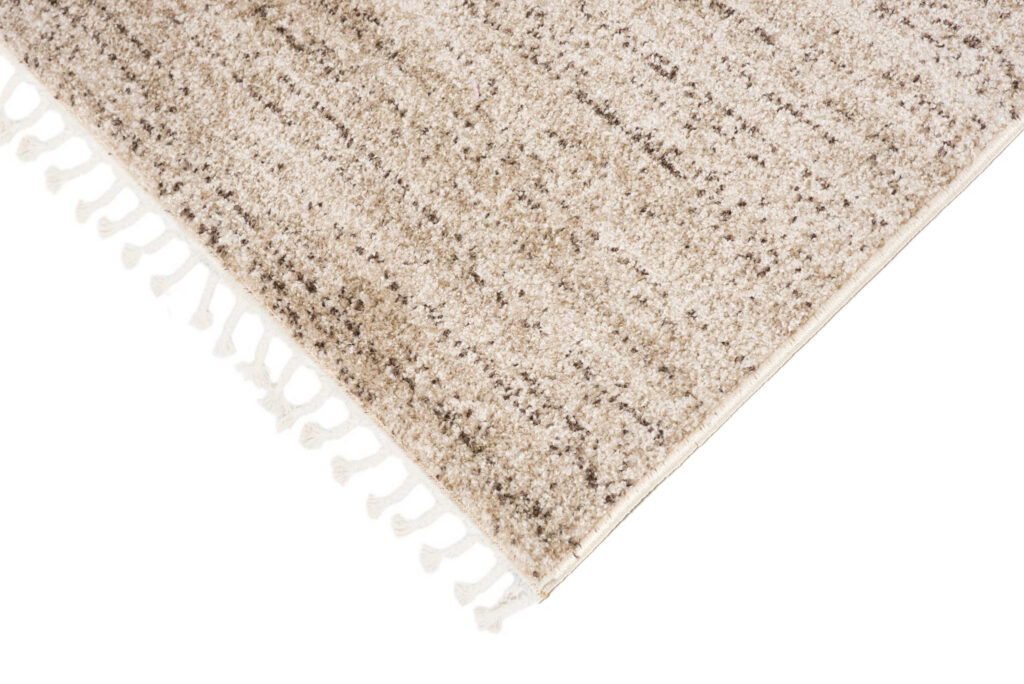 Alfombra Sari con Flecos Crema Oscuro