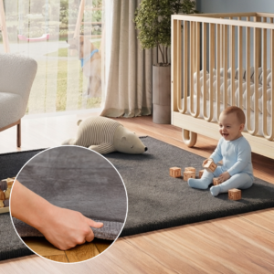 Alfombra Infantil Fluffin Cuadrada Gris Oscuro