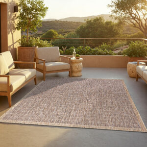 Alfombra de Exterior Yucana Marrón Beige Marco