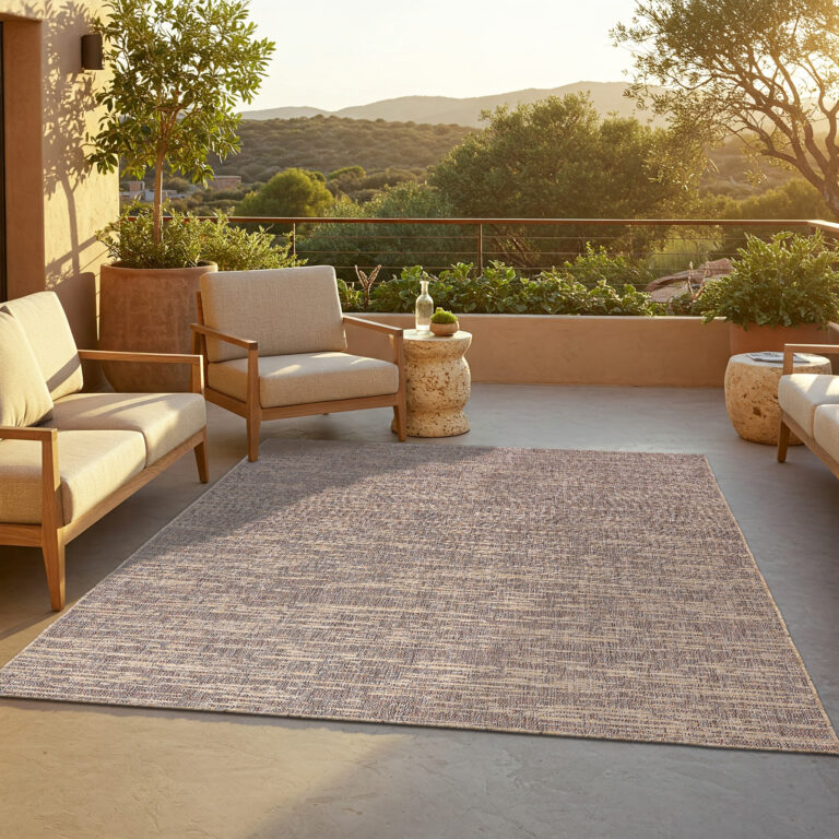 Alfombra de Exterior Yucana Marrón Melange