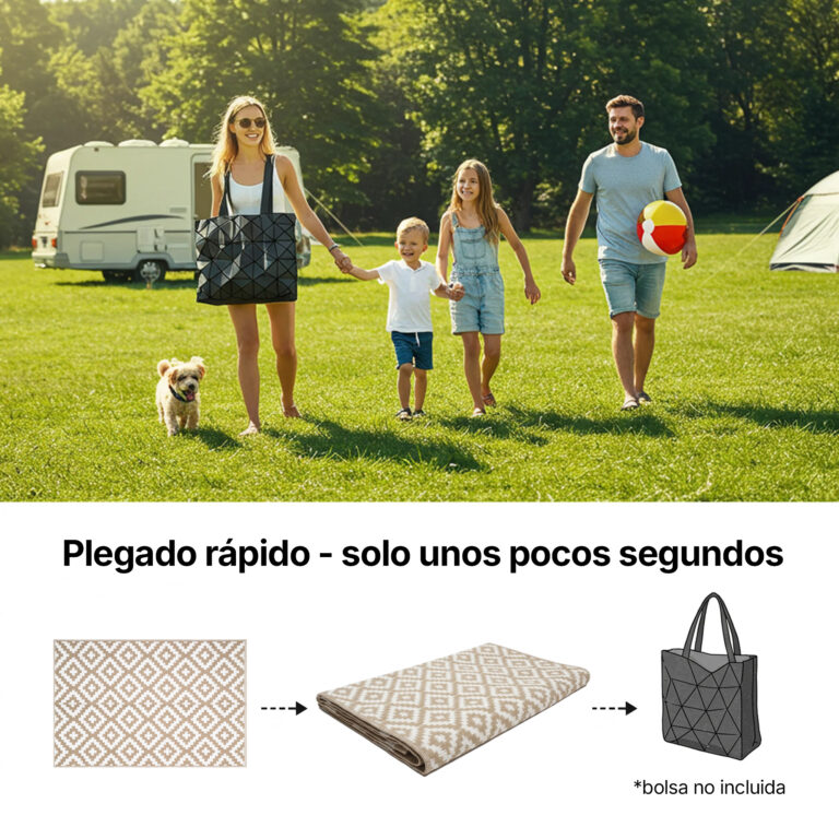 Alfombra Ibiza Exterior Reversible Impermeable Beige Blanco