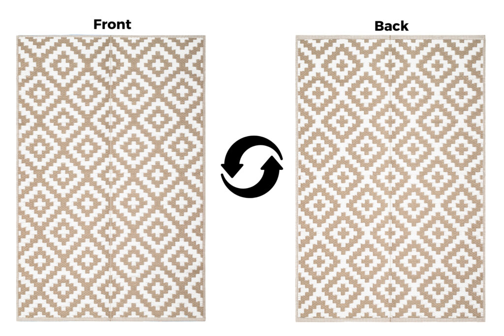 Alfombra Ibiza Exterior Reversible Impermeable Beige Blanco