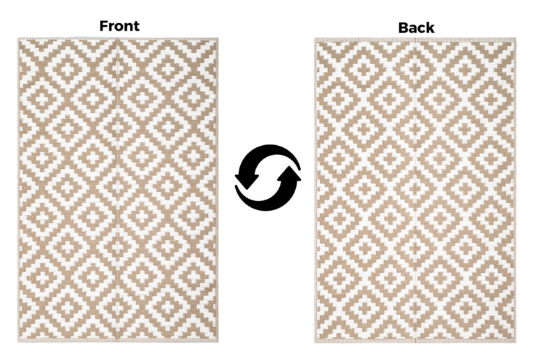 Alfombra Ibiza Exterior Reversible Impermeable Beige Blanco