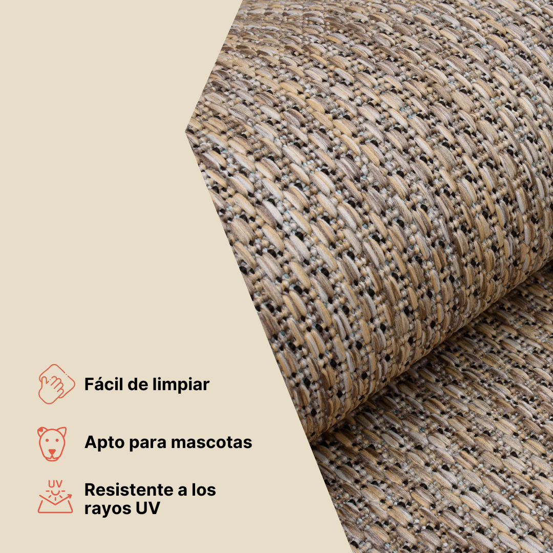 Alfombra Melissa Redonda Gris Marco Indoor Outdoor