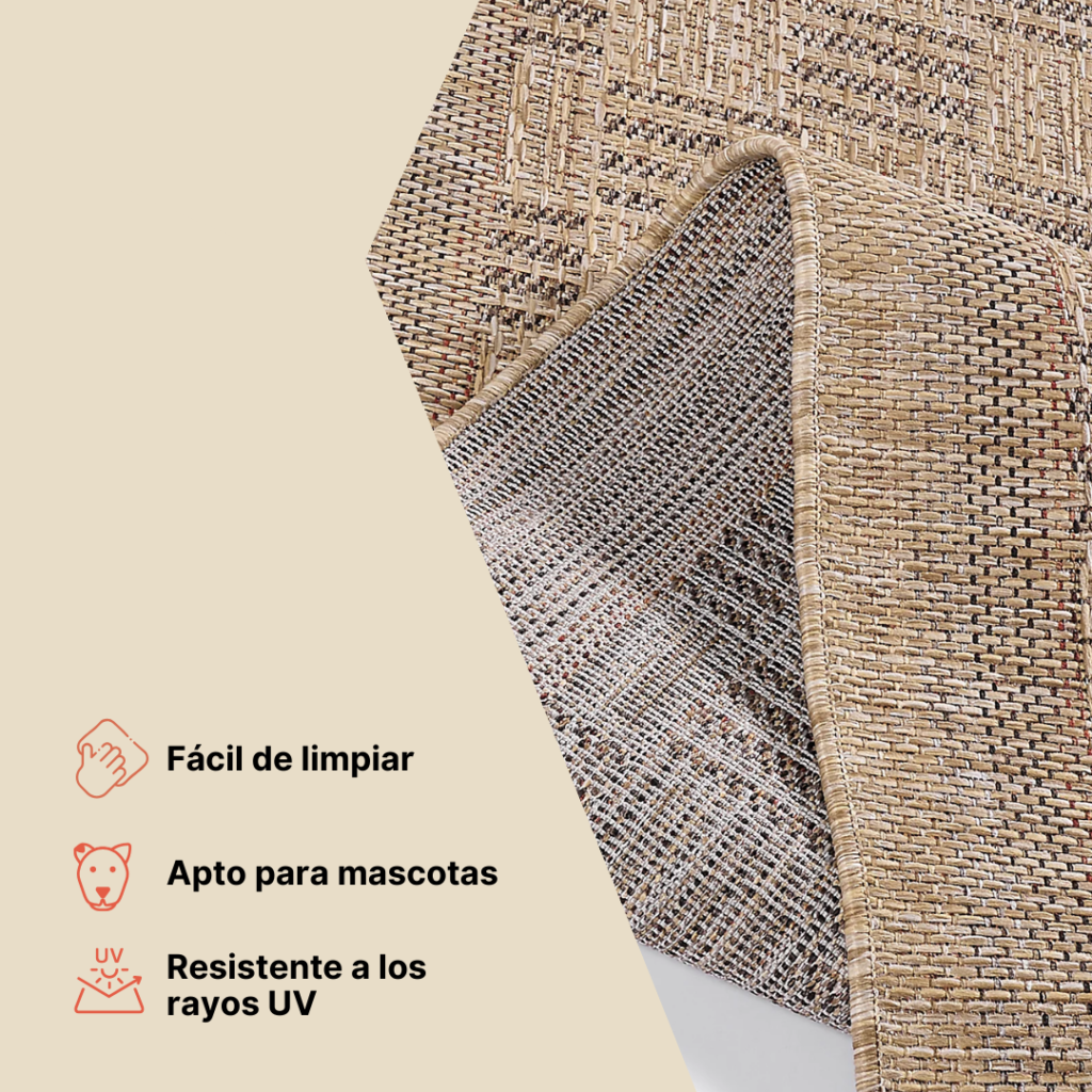 Alfombra de Exterior Yucana Beige Gris Rayas