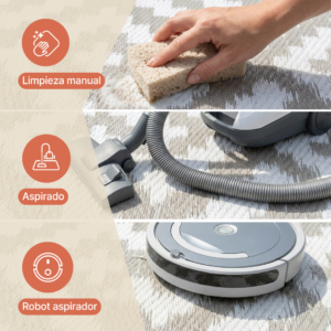 Alfombra Ibiza Exterior Reversible Impermeable Gris Blanco