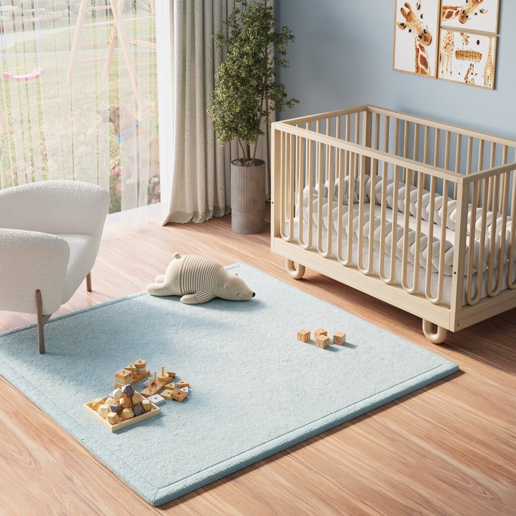 Alfombra Infantil Fluffin Cuadrada Azul