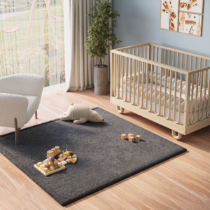 Alfombra Infantil Fluffin Cuadrada Gris Oscuro