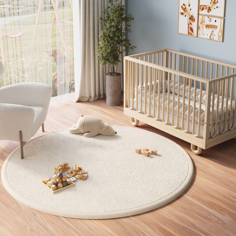 Alfombra Infantil Fluffin Redonda Beige