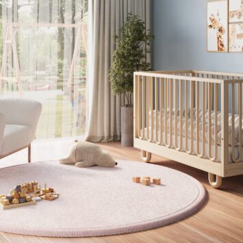 Alfombra Infantil Fluffin Redonda Rosa