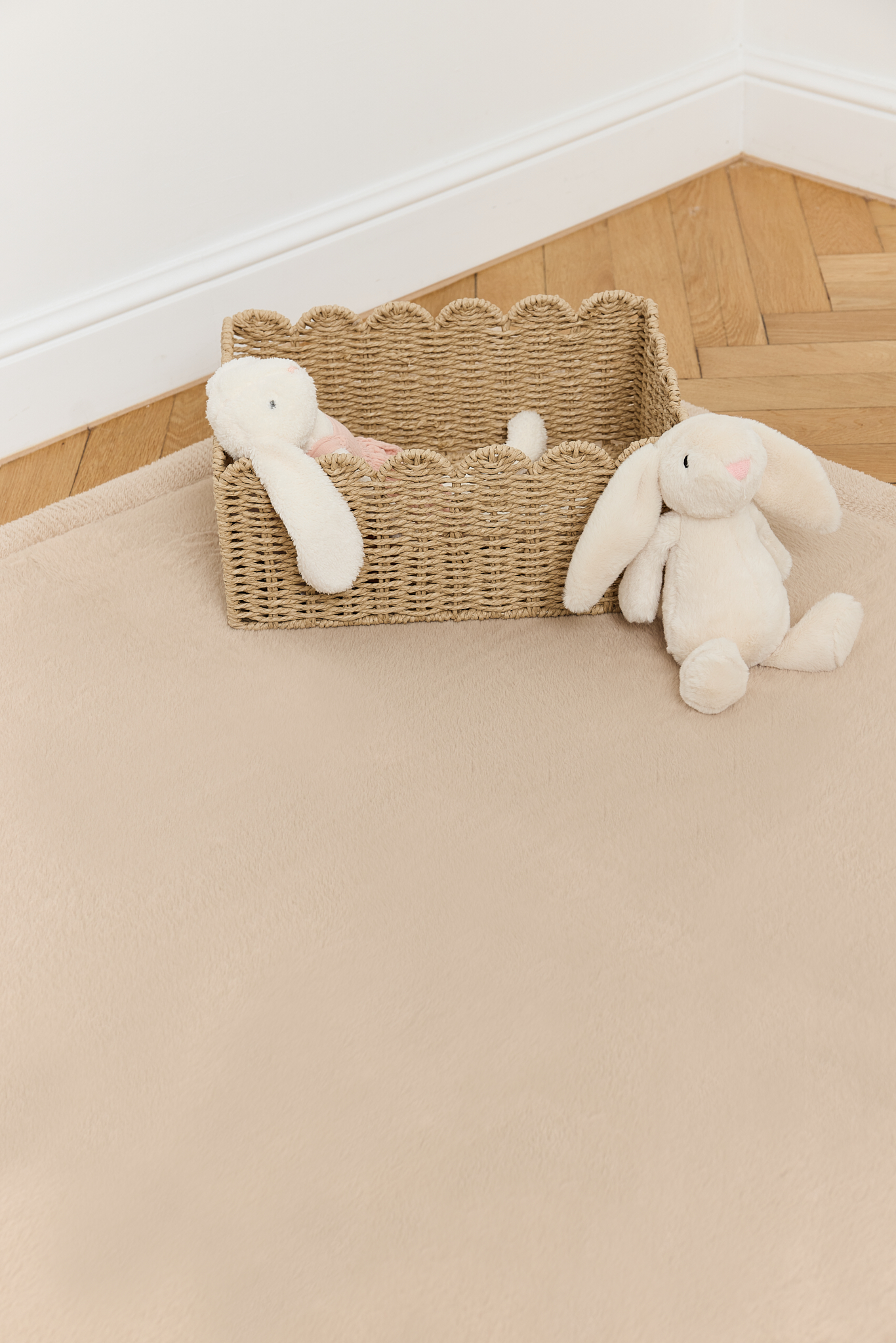Alfombra Infantil Fluffin Cuadrada Beige