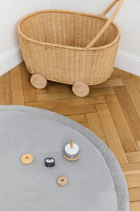 Alfombra Infantil Fluffin Redonda Gris Claro