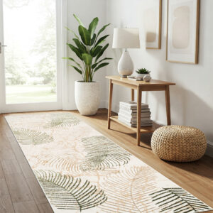 Pasillo Crystal Beige Verde Hojas