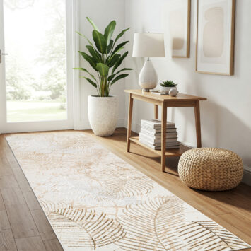 Pasillo Crystal Beige Marrón Hojas