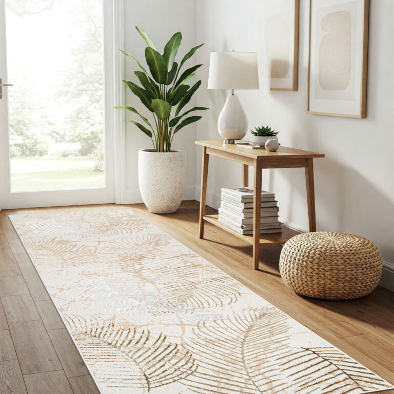 Pasillo Crystal Beige Marrón Hojas