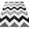 Alfombra Maya Gris Negro Geométrico Zigzag