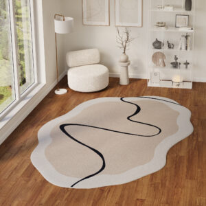 Alfombra Wisp Con Forma Irregular Beige