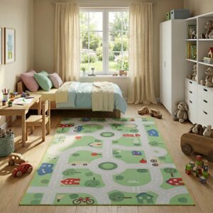 Alfombra Infantil Snooki Ciudad Verde Antideslizante