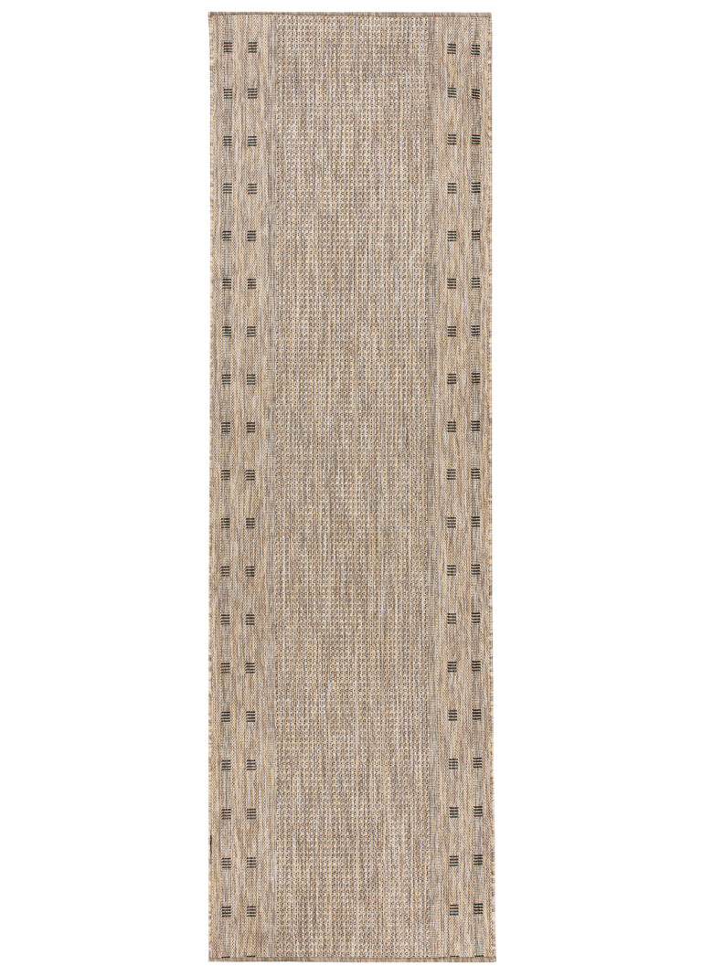 Alfombra de Pasillo Melissa Marrón con Borde Indoor Outdoor