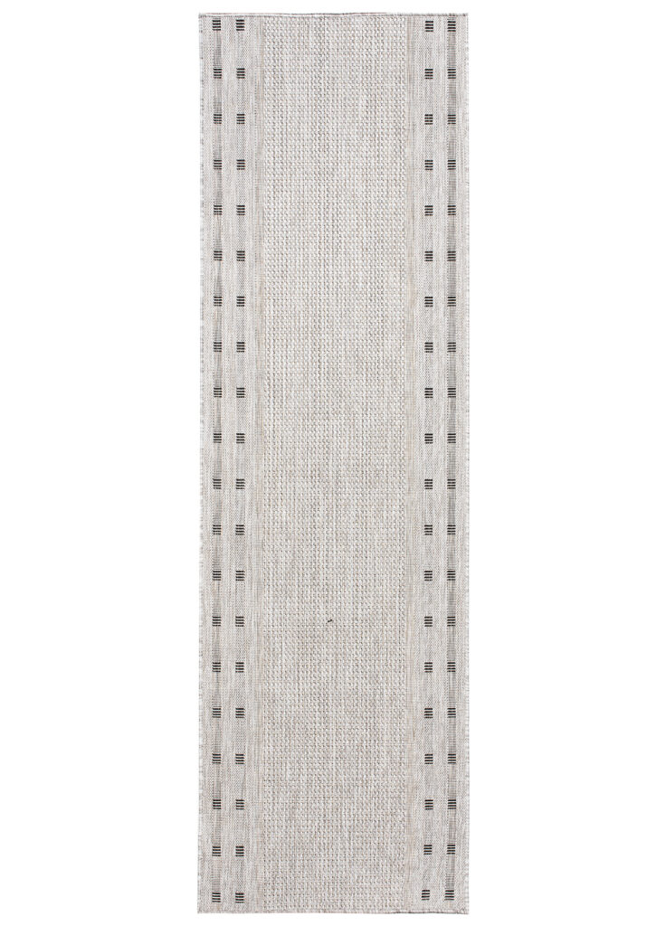 Alfombra de Pasillo Melissa Gris con Borde Indoor Outdoor